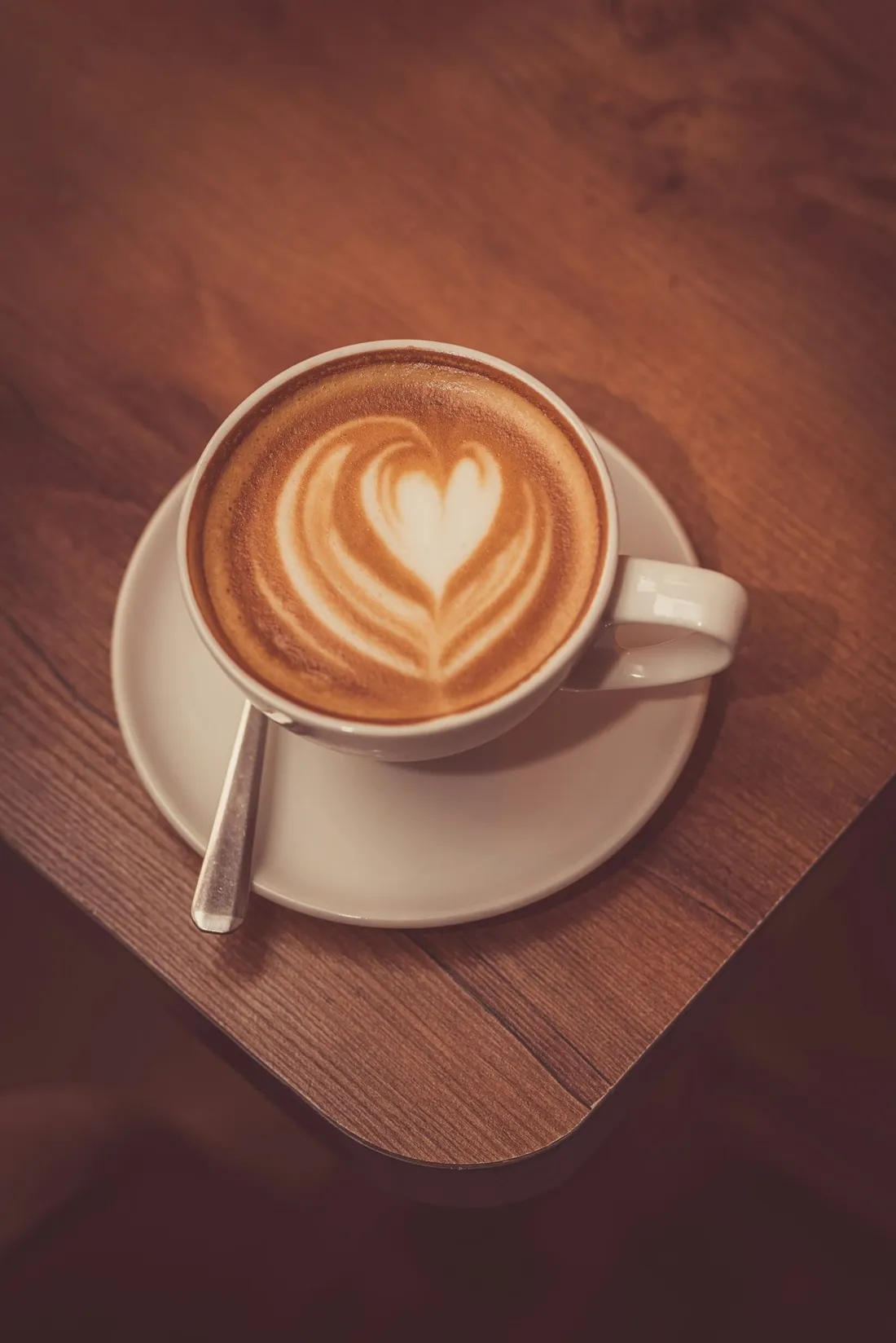 Freshly poured coffee with latte art